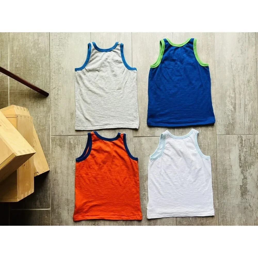 Gap Kids Boy Toddler Graphic Print Tank Top Shirt Set Lot of 4 Sleeveless XS 4-5